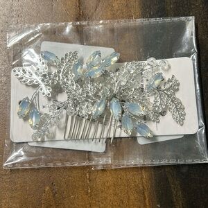 Jearirts Leaf Wedding Hair Comb with Rhinestone
